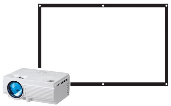 480P HOME THEATER PROJECTOR BUNDLED WITH FOLD UP SCREEN